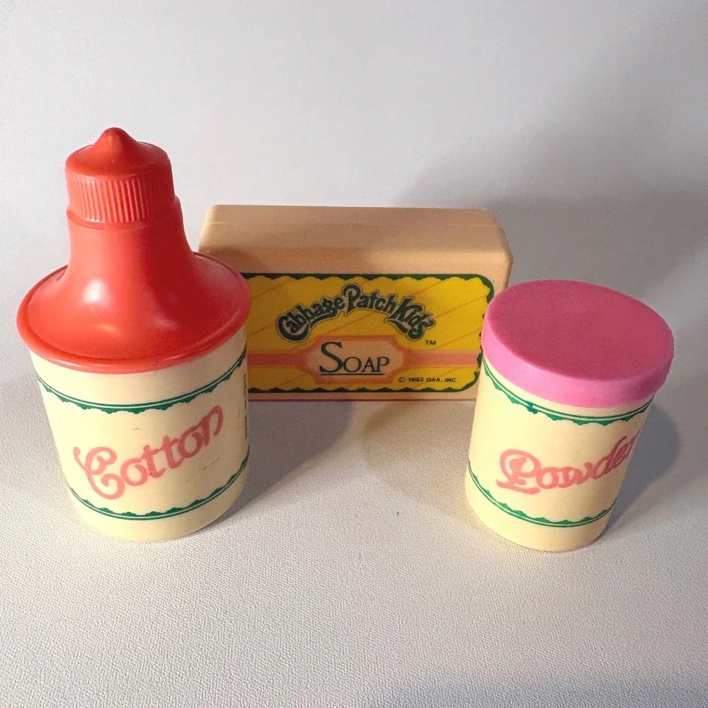 Vintage 1983 Cabbage Patch Kids Doll Accessories Soap Cotton Powder Set HC Toys
